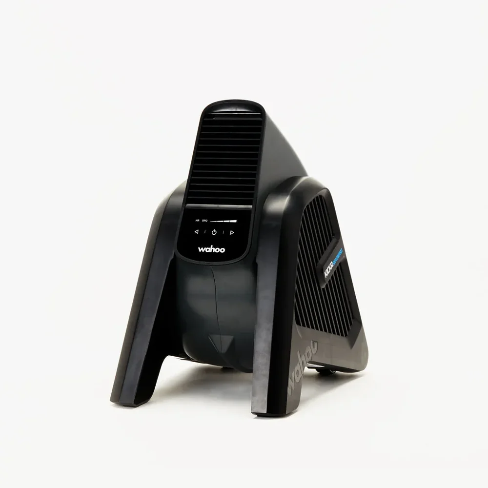 Wahoo KICKR Headwind smart fan for indoor cycling on a white background
