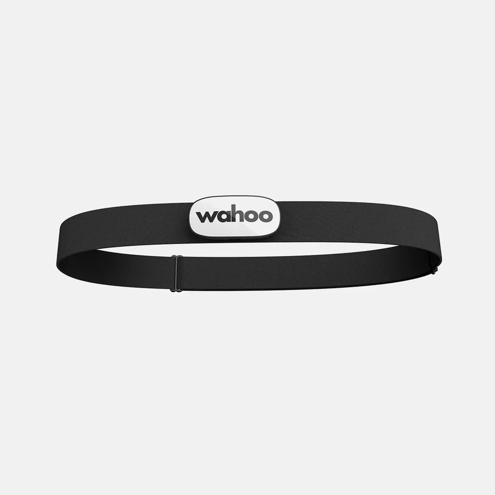 Wahoo Trackr heart rate monitor chest strap on white background
